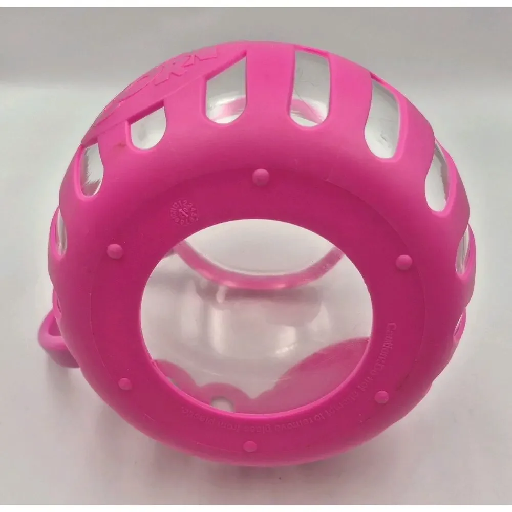3-Qt Microwave Popcorn Popper Pink Silicone Wrapped Glass Never Used